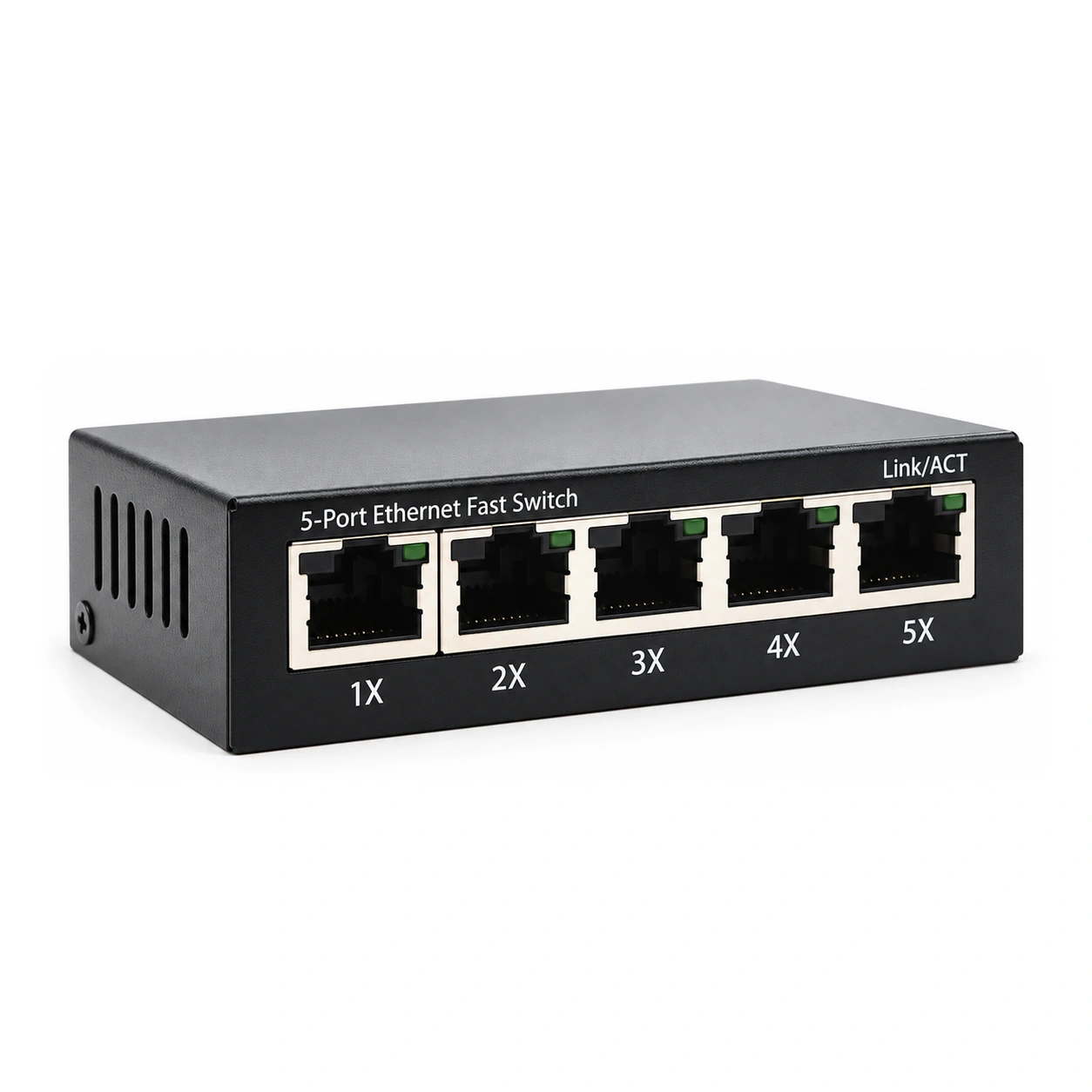 HS-5FE-M — Fast Ethernet محول — 5 fiber · هيكل معدني