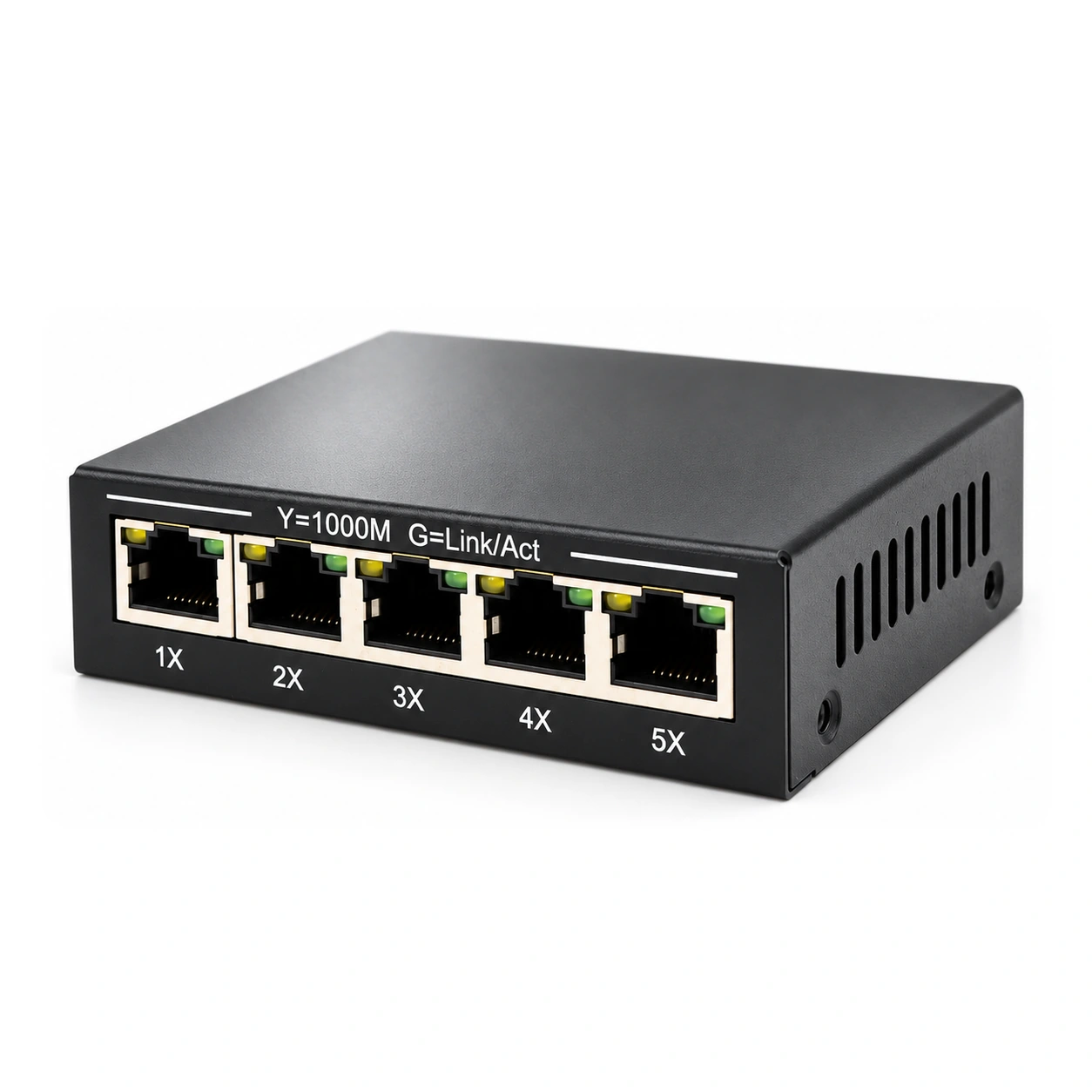 HS-5GE-M — جيجابت محول — 5 fiber · هيكل معدني