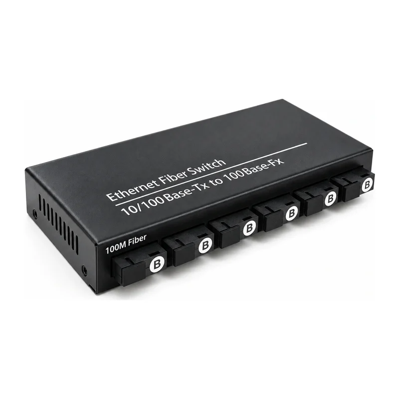 HS-6F2E — Fast Ethernet converter — 6 fiber + 2 copper