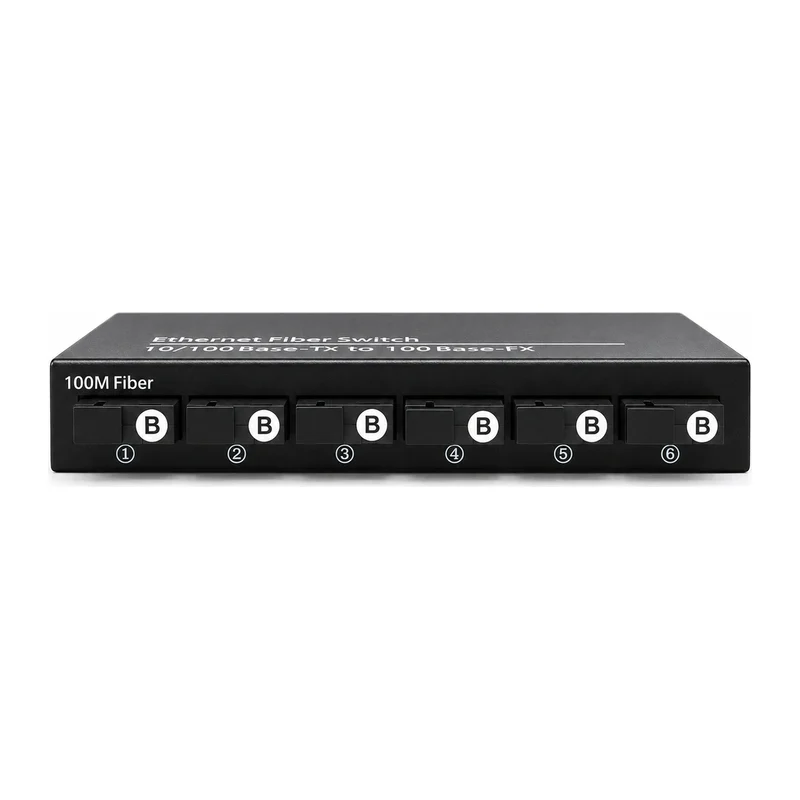 HS-7F1E — Fast Ethernet converter — 7 fiber + 1 copper 3