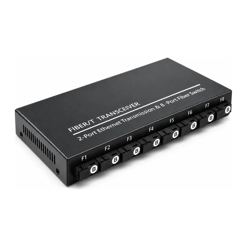 HS-8F2E — Fast Ethernet converter — 8 fiber + 2 copper