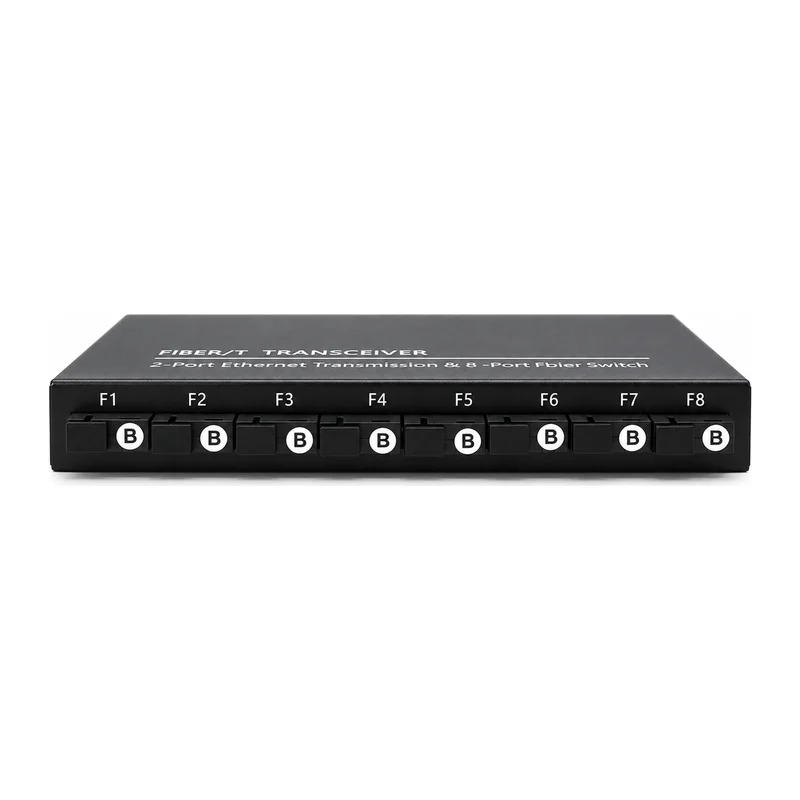 HS-8F2E — Fast Ethernet converter — 8 fiber + 2 copper 2