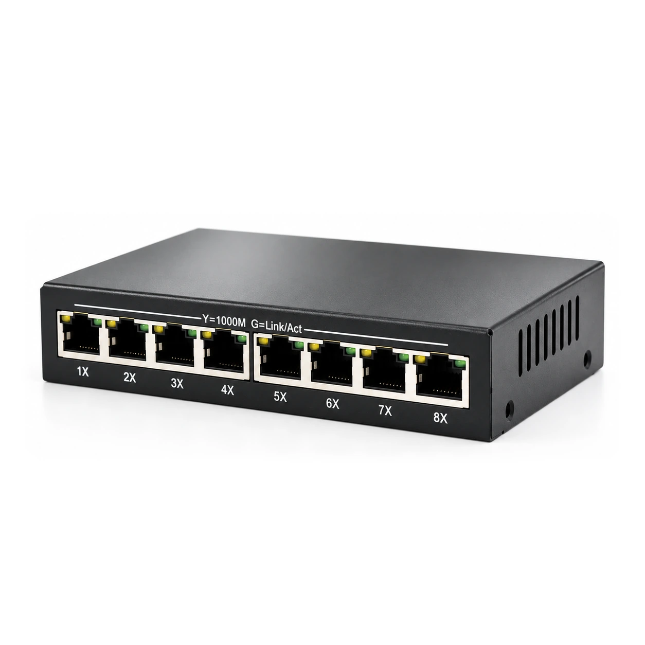 HS-8GE-M — Gigabit switch — 8 fiber · metal housing 2
