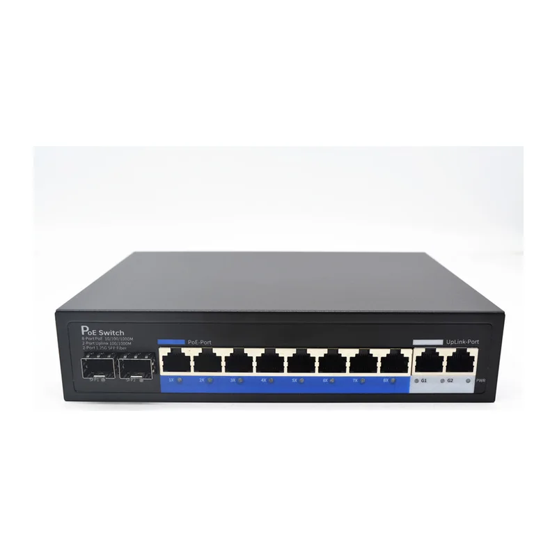 HS-8GEP2G2SFP — Gigabit PoE switch — 8 PoE + 2 GE + 2 SFP, internal PSU