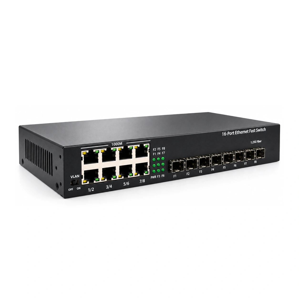 HS-8GF8GE — 8-port GE SFP + 8-port GE managed chassis system 2