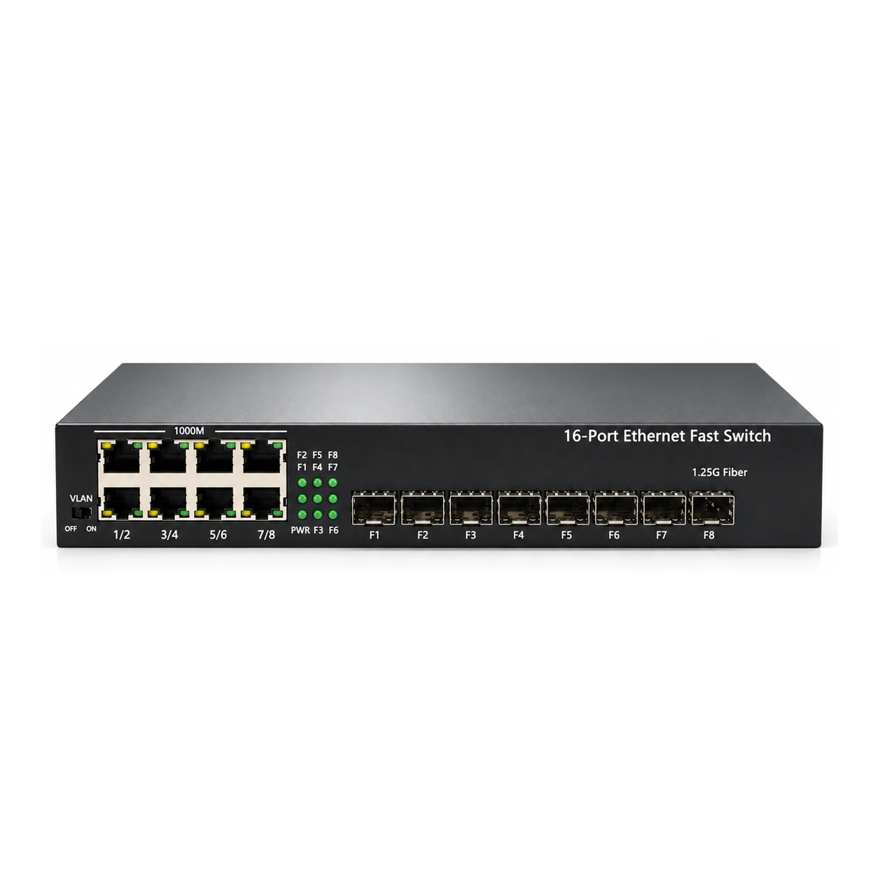 HS-8GF8GE — 8-port GE SFP + 8-port GE managed chassis system 3