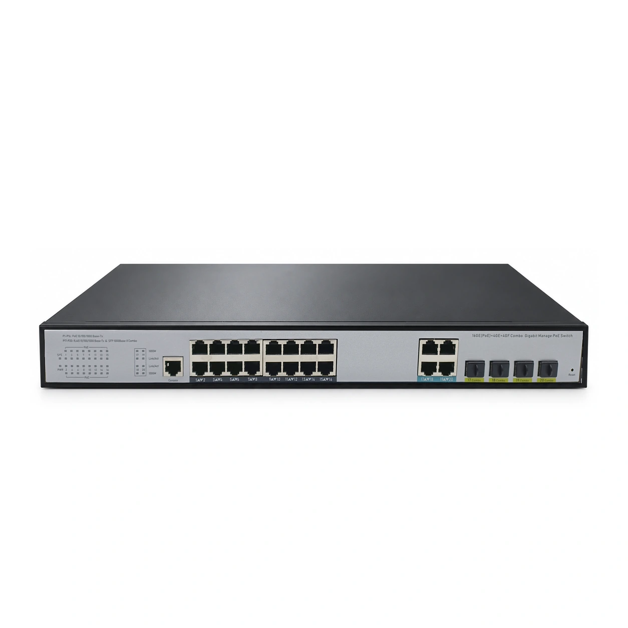 HS-M816GP-4G4SFP — Gigabit PoE converter — 4 fiber + 4 PoE copper 3