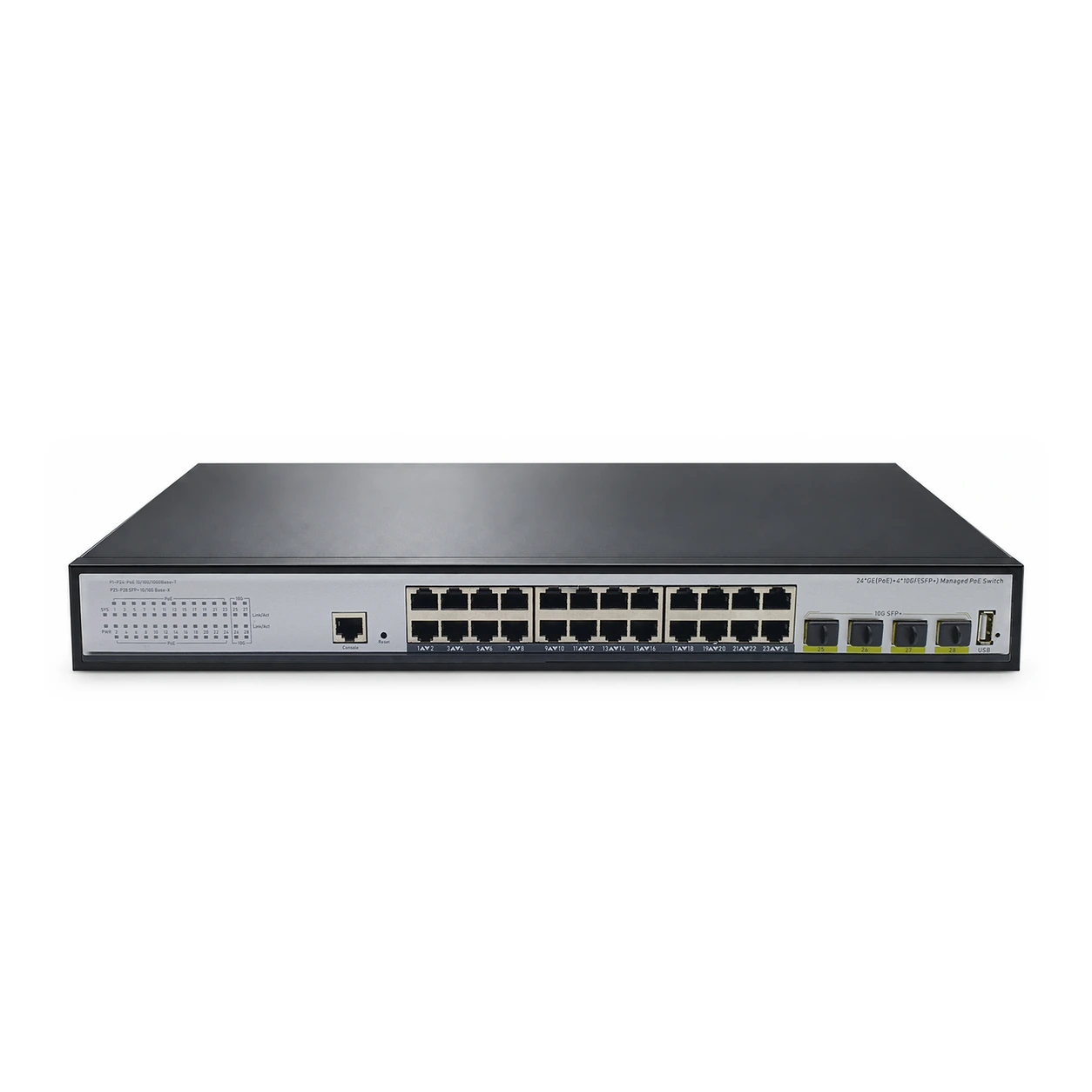 HS-M824G-4SFP-10G — Gigabit converter — 10 fiber + 4 copper 2