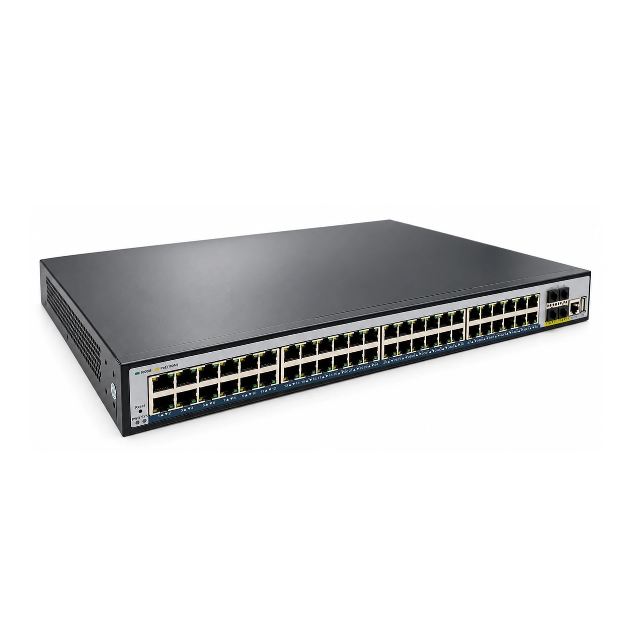 HS-M848G-4SFP-10G — Gigabit converter — 10 fiber + 4 copper · SFP slot version