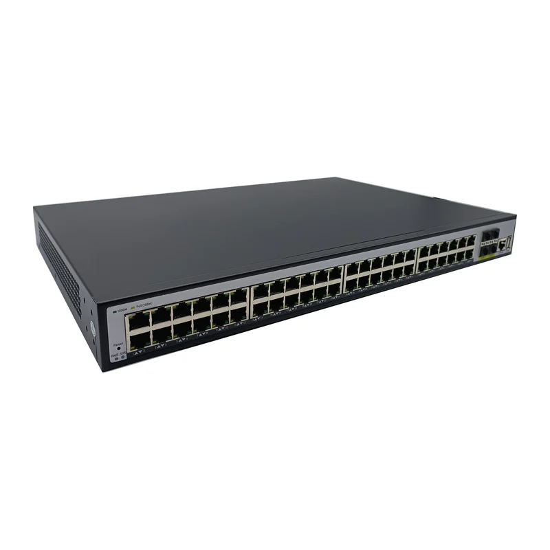 HS-M848GP-4SFP-10G — Gigabit PoE converter — 10 fiber + 4 PoE copper · SFP slot version 2