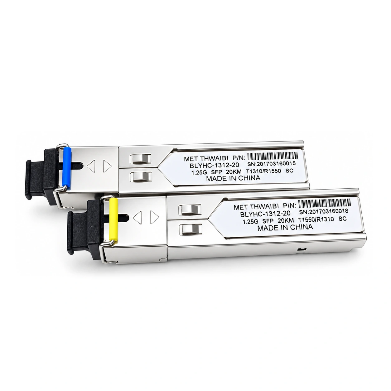 HS-SFP-GE-BX20-SC — 1.25G-BiDi-WDM-SFP mit SC-Stecker — Single-Fiber, 20 km, DDM
