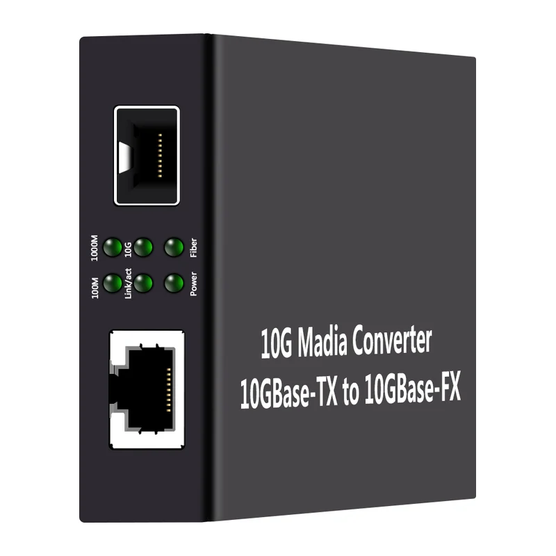 HS-W10G-F — 10 Gigabit SFP+ media converter — 10GBase-T copper to 10G SFP+ fiber 3